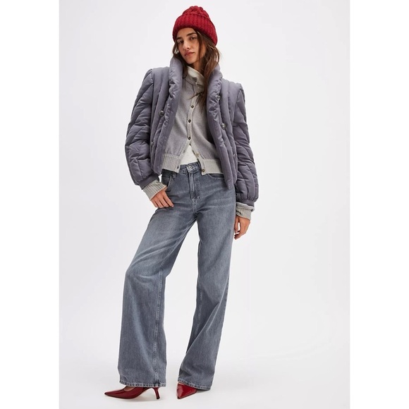 New Free People Tinsley Baggy High Rise Jeans Denim Wide Leg We The Free 26 - Picture 11 of 12